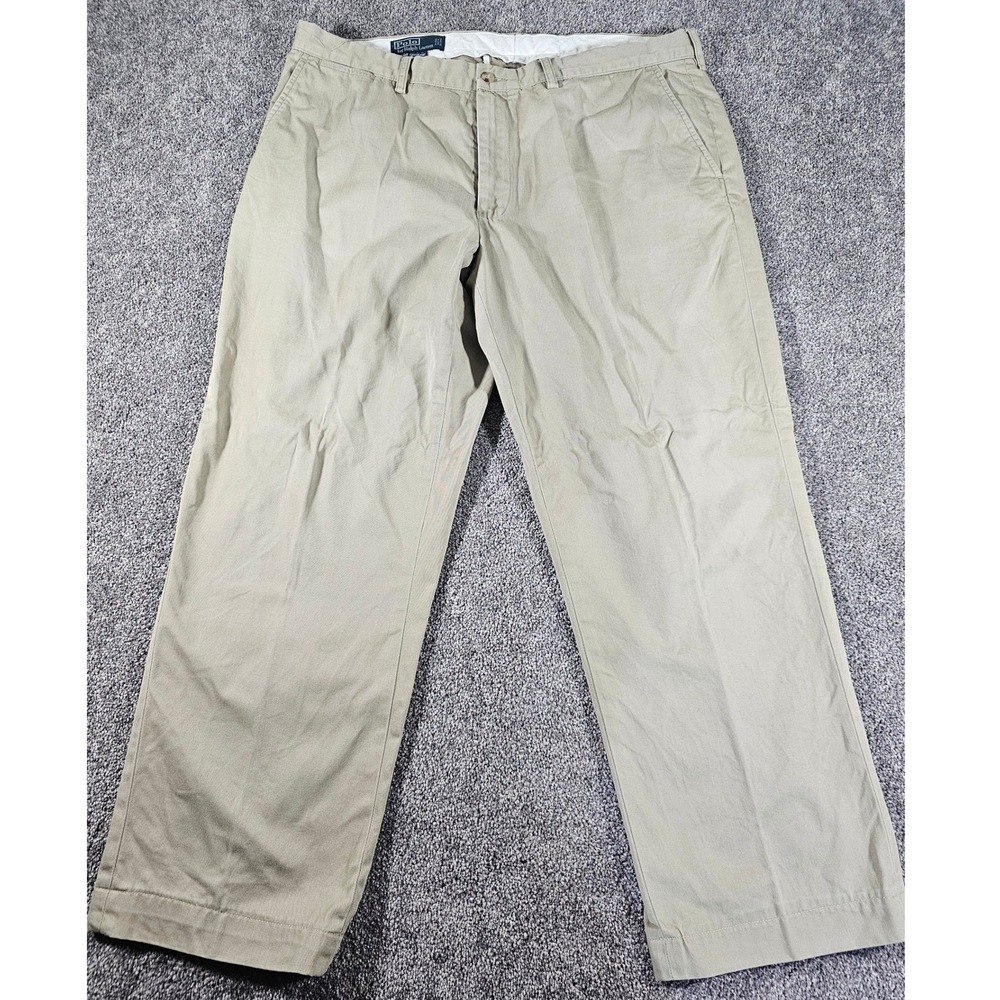 Polo Ralph Lauren Preston Pant Mens 40/32 Khaki Tan Cotton Chino Straight Leg